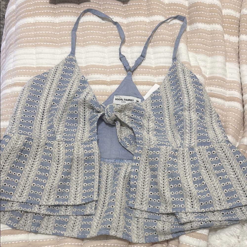 Blue Patterned Women's Top